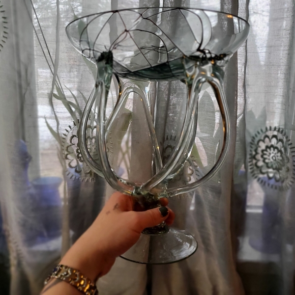 Hand Crafted Art Large Makora Jozefina Krosno Poland Art Glass